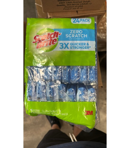 3M Scotch Brite 24PK Multi- Purpose No Scratch  Scrubbing Sponge. 1200 Packs. EXW Los Angeles